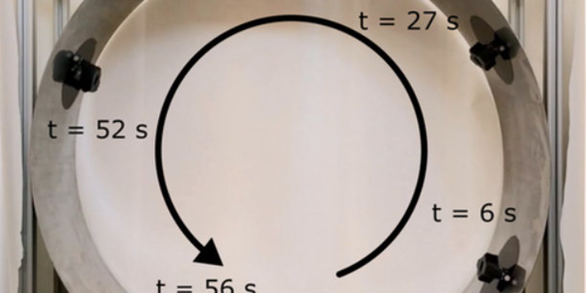 Somehow This Robot Sticks to Ceilings by Vibrating a Flexible Disc